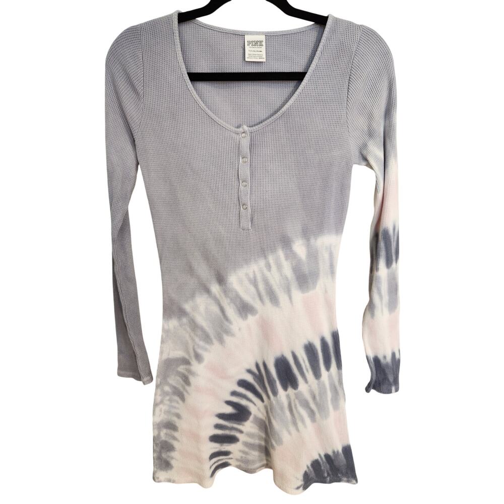 Victoria's Secret PINK Everyday Stretch Cotton Waffle Knit Henley Dress - Small